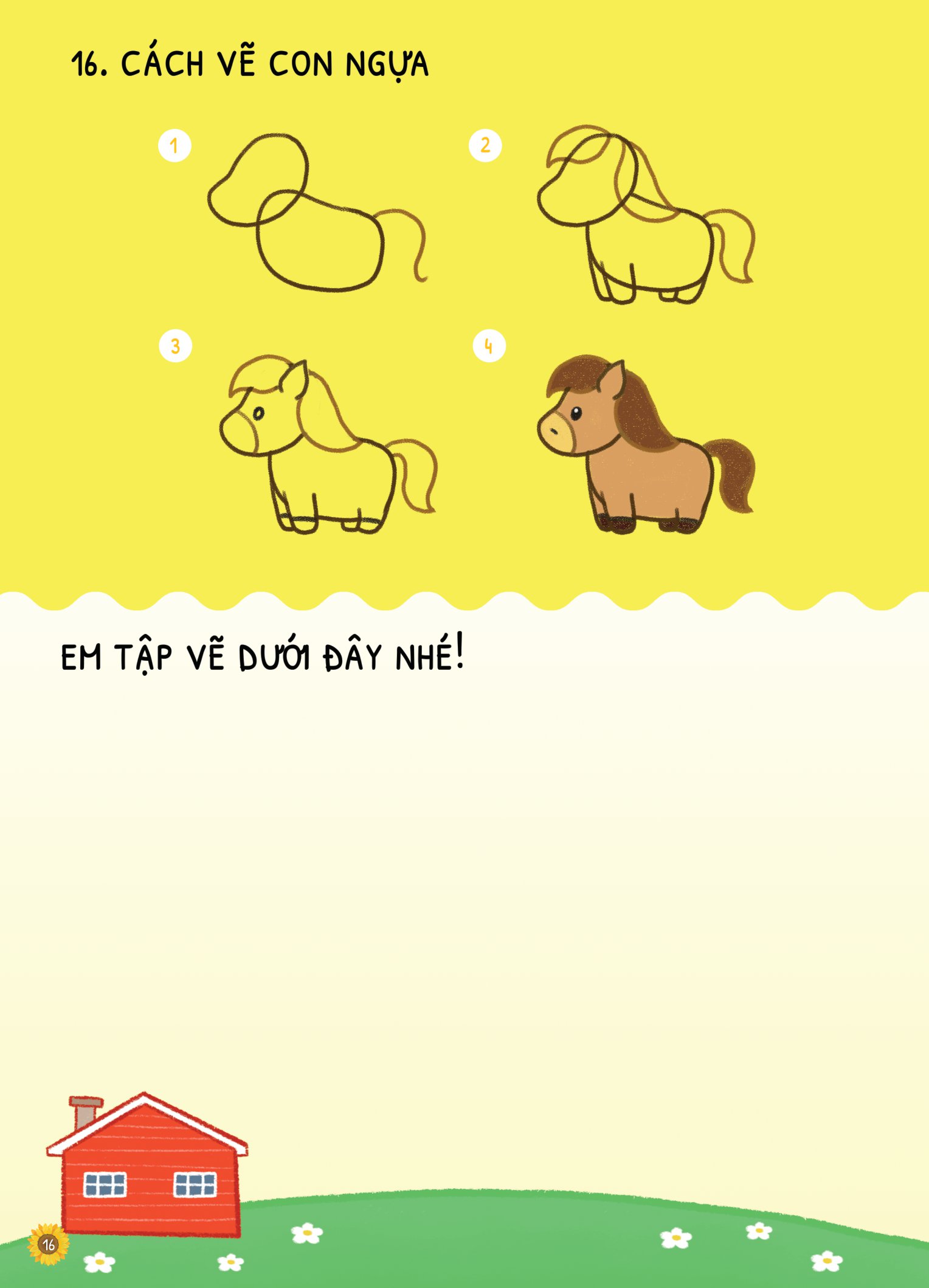 dino tập vẽ - 4 bước vẽ đơn giản - động vật nuôi - Ảnh 9