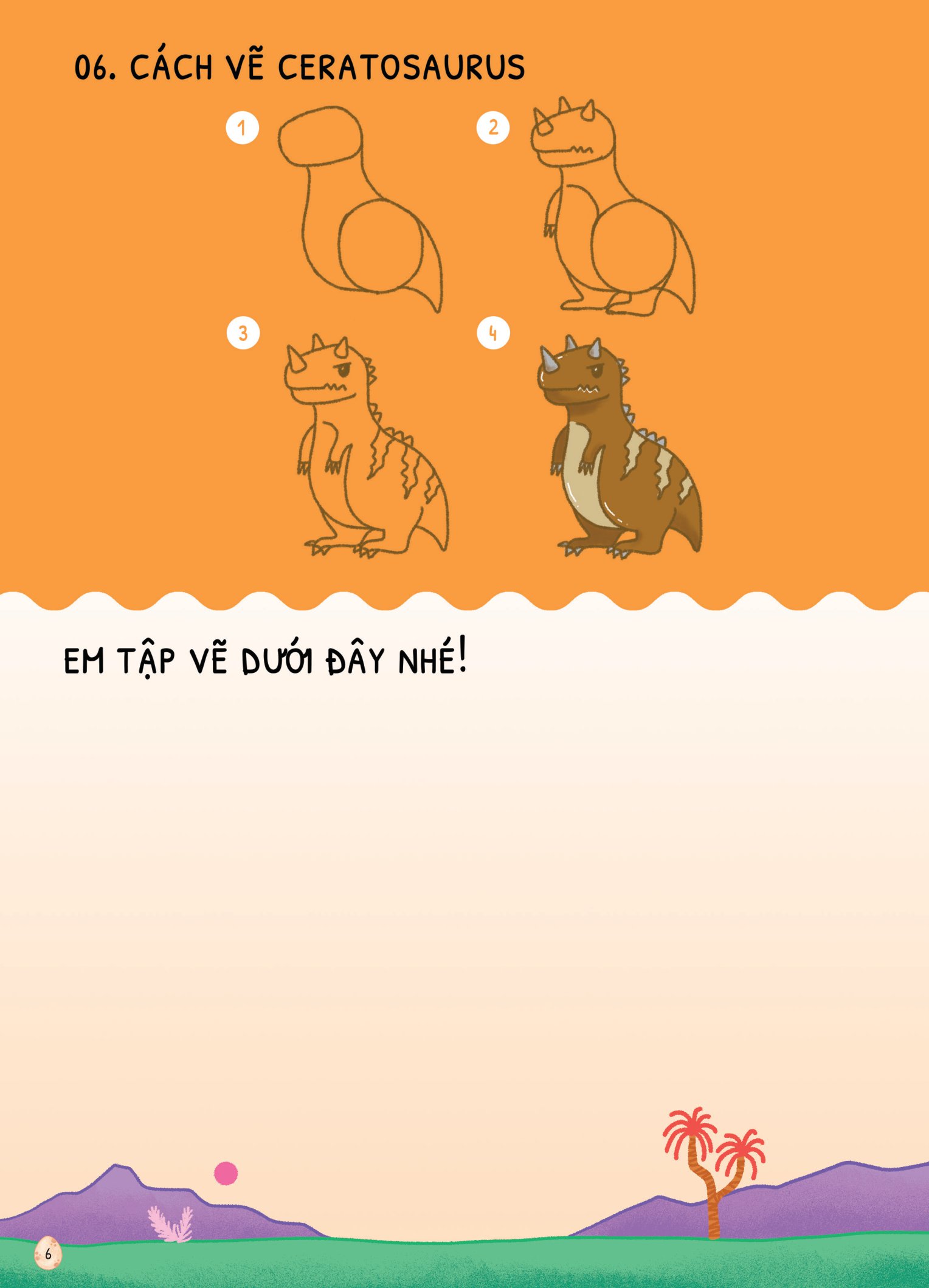 dino tập vẽ - 4 bước vẽ đơn giản - khủng long - Ảnh 8