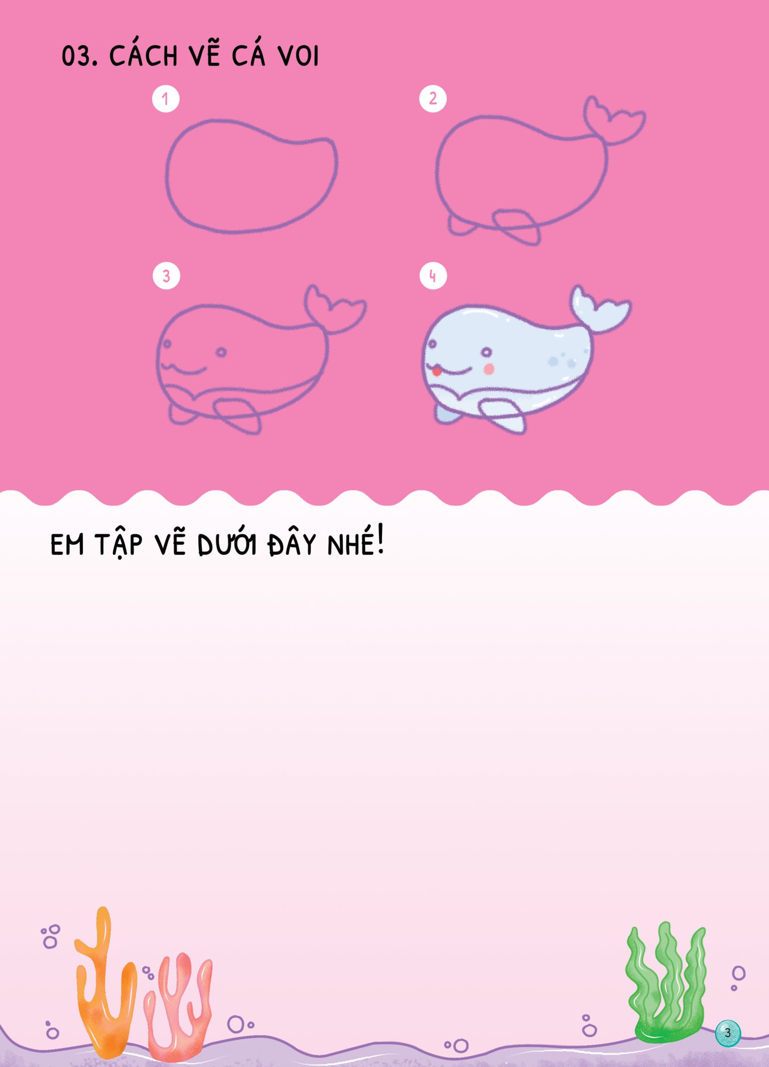 dino tập vẽ - 4 bước vẽ đơn giản - sinh vật biển - Ảnh 5