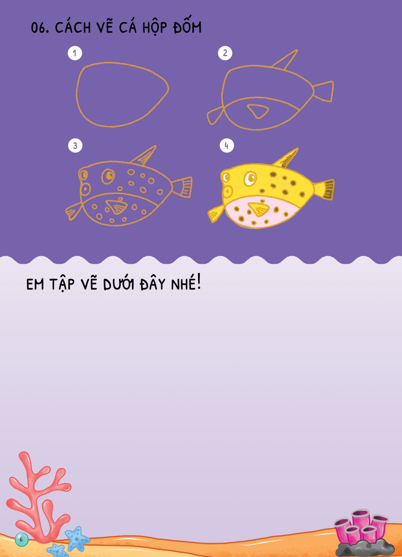 dino tập vẽ - 4 bước vẽ đơn giản - sinh vật biển - Ảnh 8