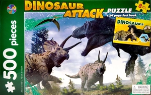 dinosaur attack- jigsaw puzzle and fact book (500 pieces) - Ảnh 4