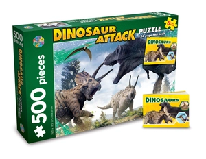 dinosaur attack- jigsaw puzzle and fact book (500 pieces) - Ảnh 5