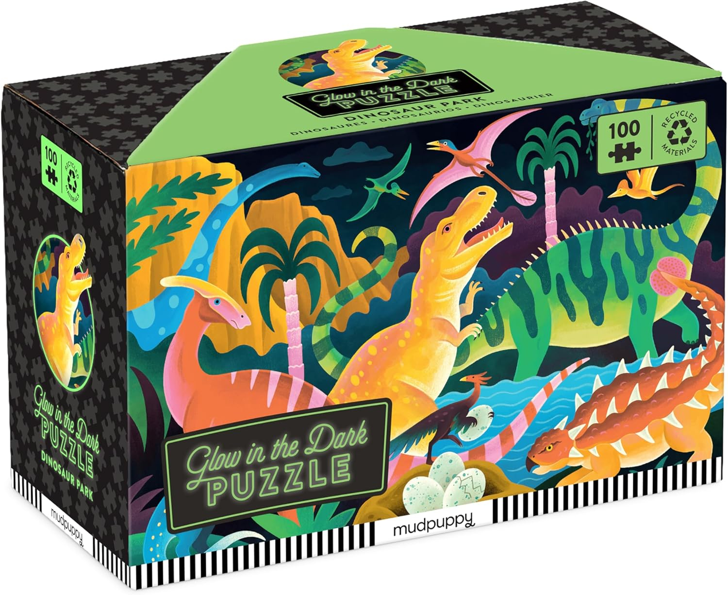 Dinosaur Park 100 Piece Glow In The Dark Puzzle - Ảnh 2