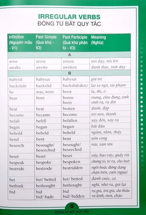 động từ bất quy tắc và ngữ pháp tiếng anh căn bản (tái bản 2022) - Ảnh 5