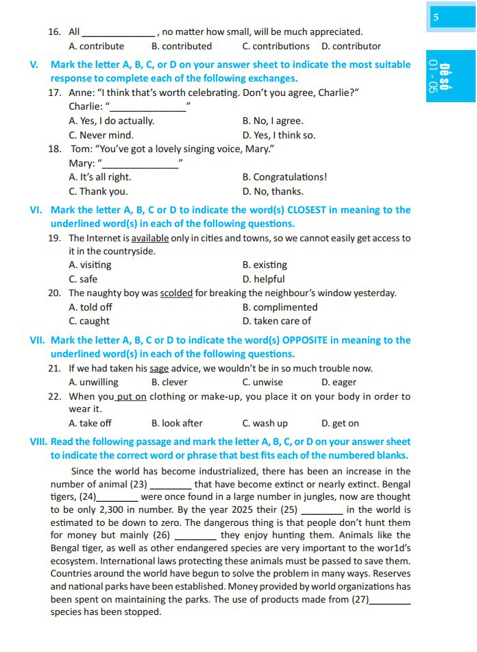 đột phá điểm 9+ tiếng anh - bộ đề thi tiếng anh vào lớp 10 - có đáp án - Ảnh 5