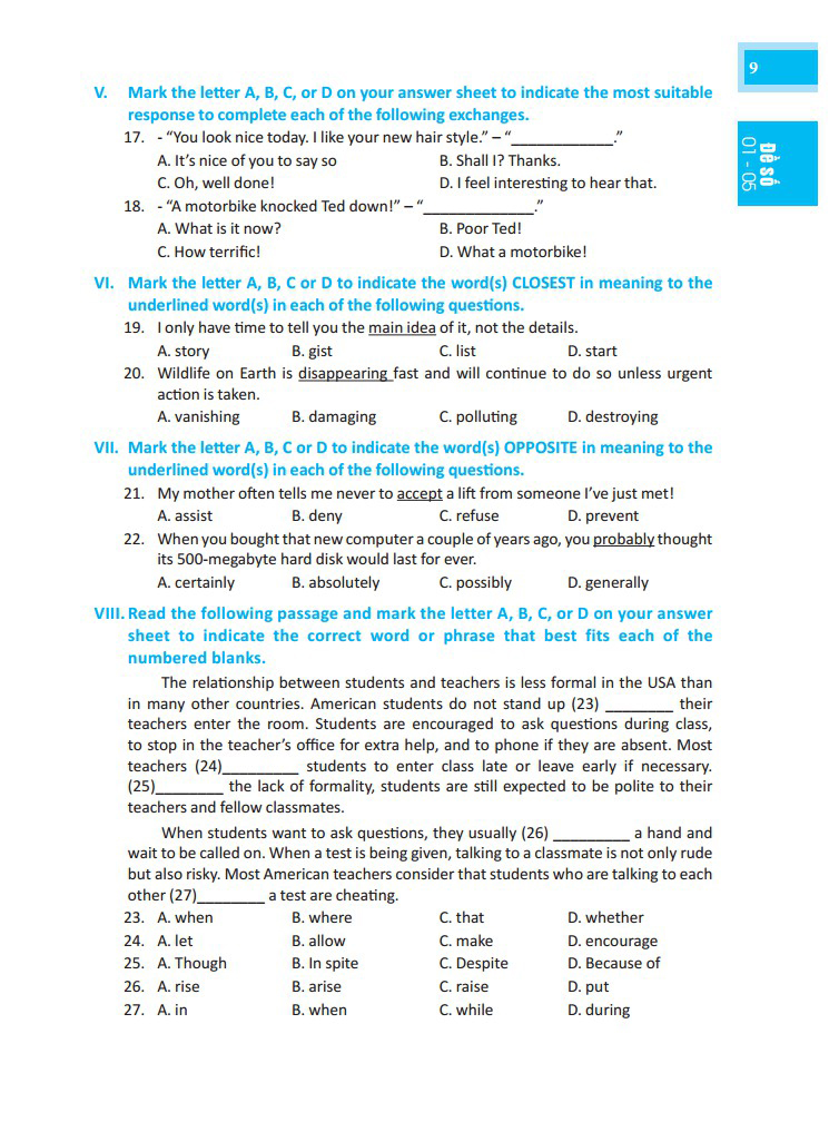 đột phá điểm 9+ tiếng anh - bộ đề thi tiếng anh vào lớp 10 - có đáp án - Ảnh 9