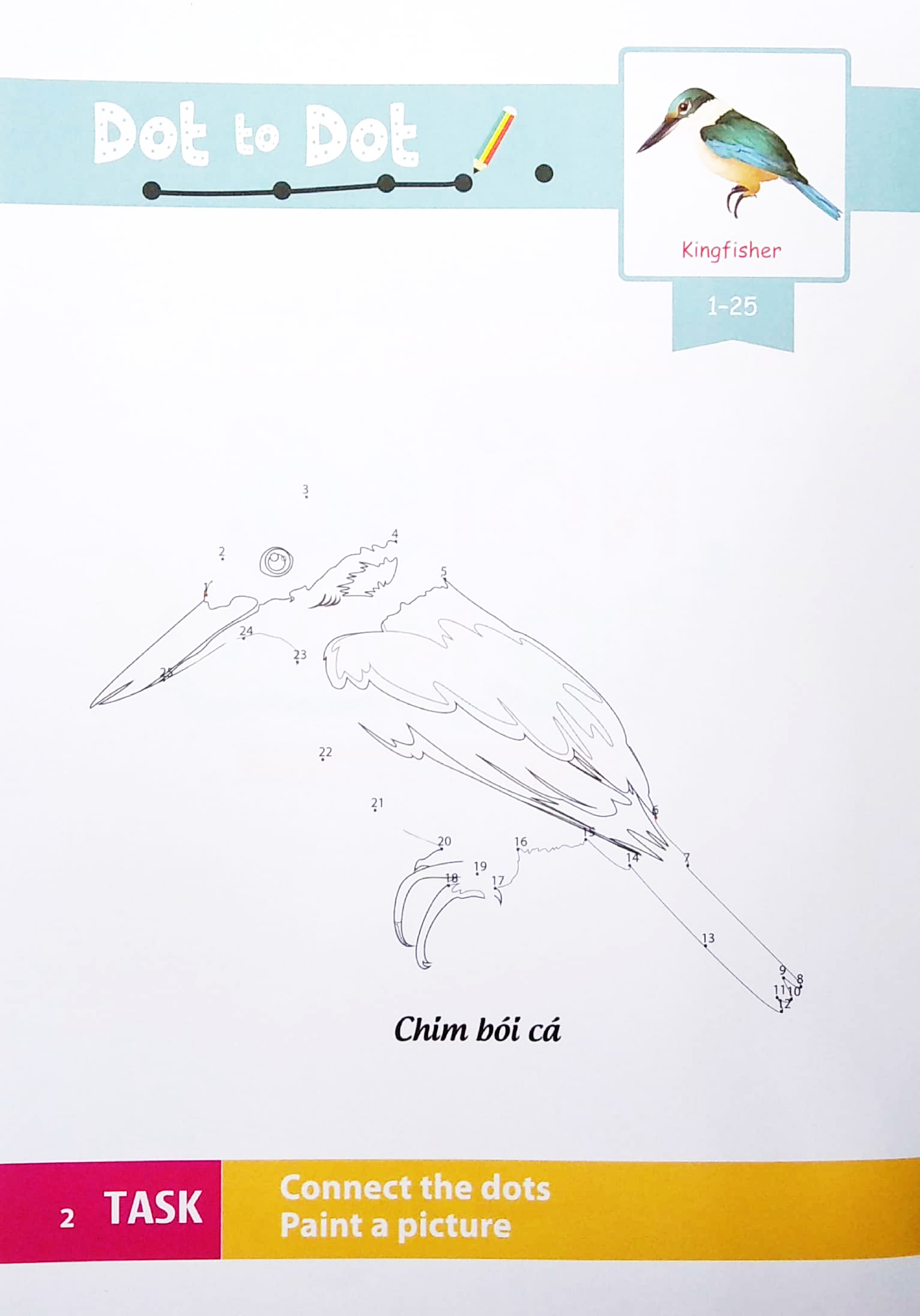 dot to dot coloring book - nối số & tô màu - các loài chim - Ảnh 4