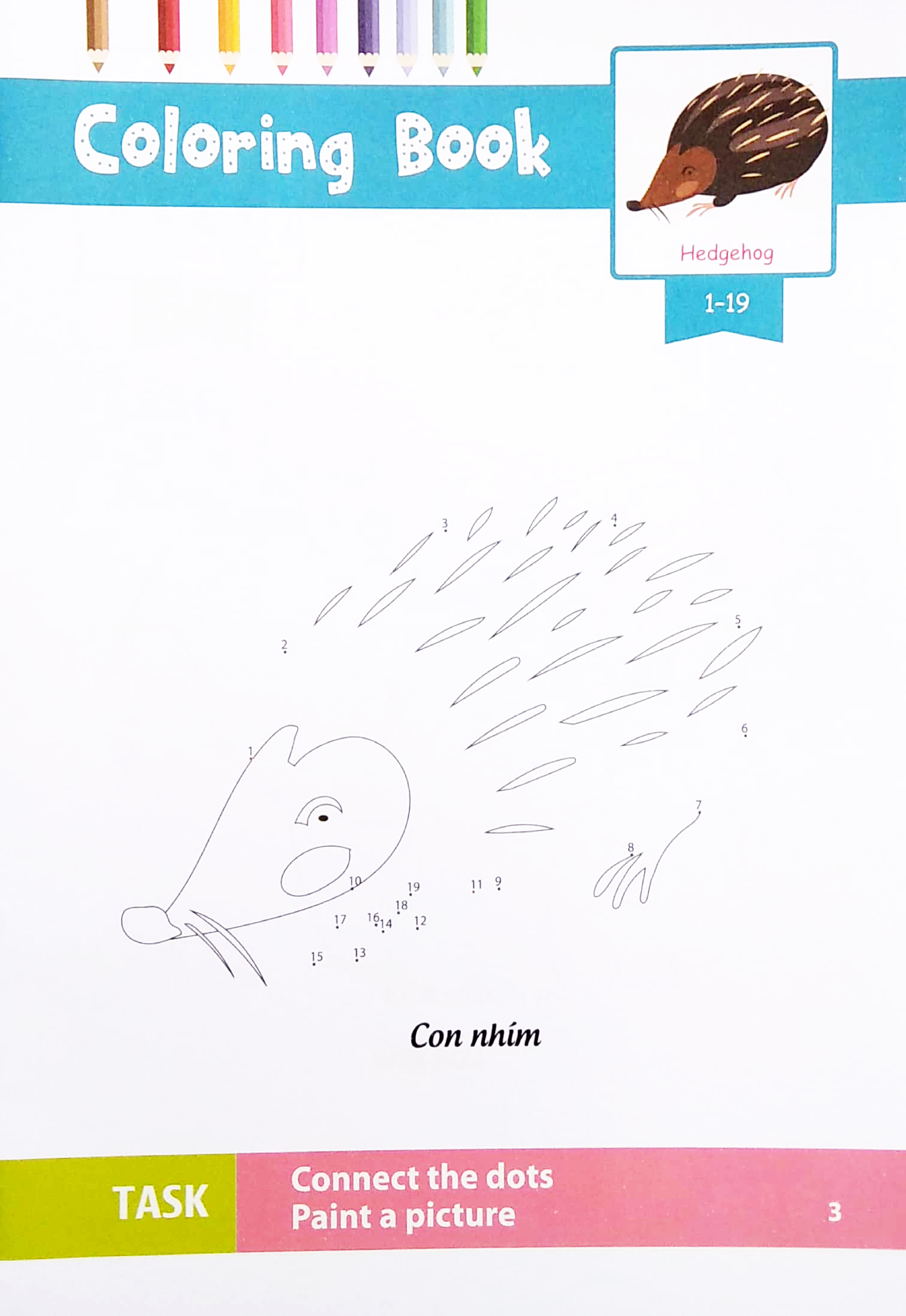 dot to dot coloring book - nối số & tô màu - động vật hoang dã - Ảnh 5