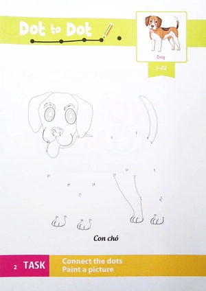 dot to dot coloring book - nối số & tô màu - động vật nuôi - Ảnh 4
