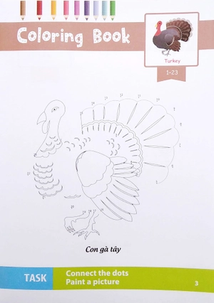 dot to dot coloring book - nối số & tô màu - động vật nuôi - Ảnh 5