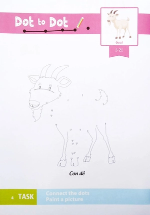 dot to dot coloring book - nối số & tô màu - động vật nuôi - Ảnh 6