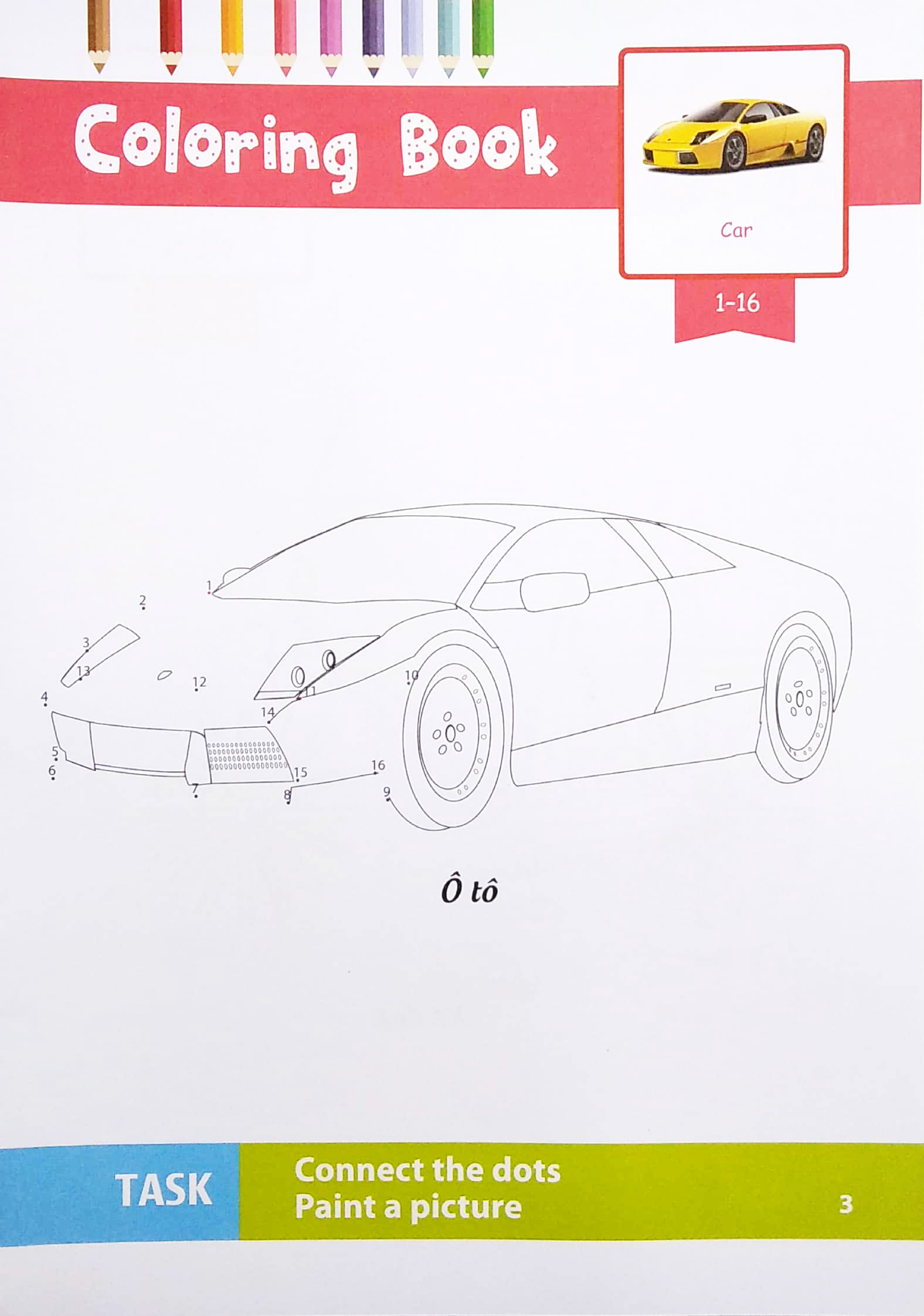 dot to dot coloring book - nối số & tô màu - phương tiện giao thông - Ảnh 5