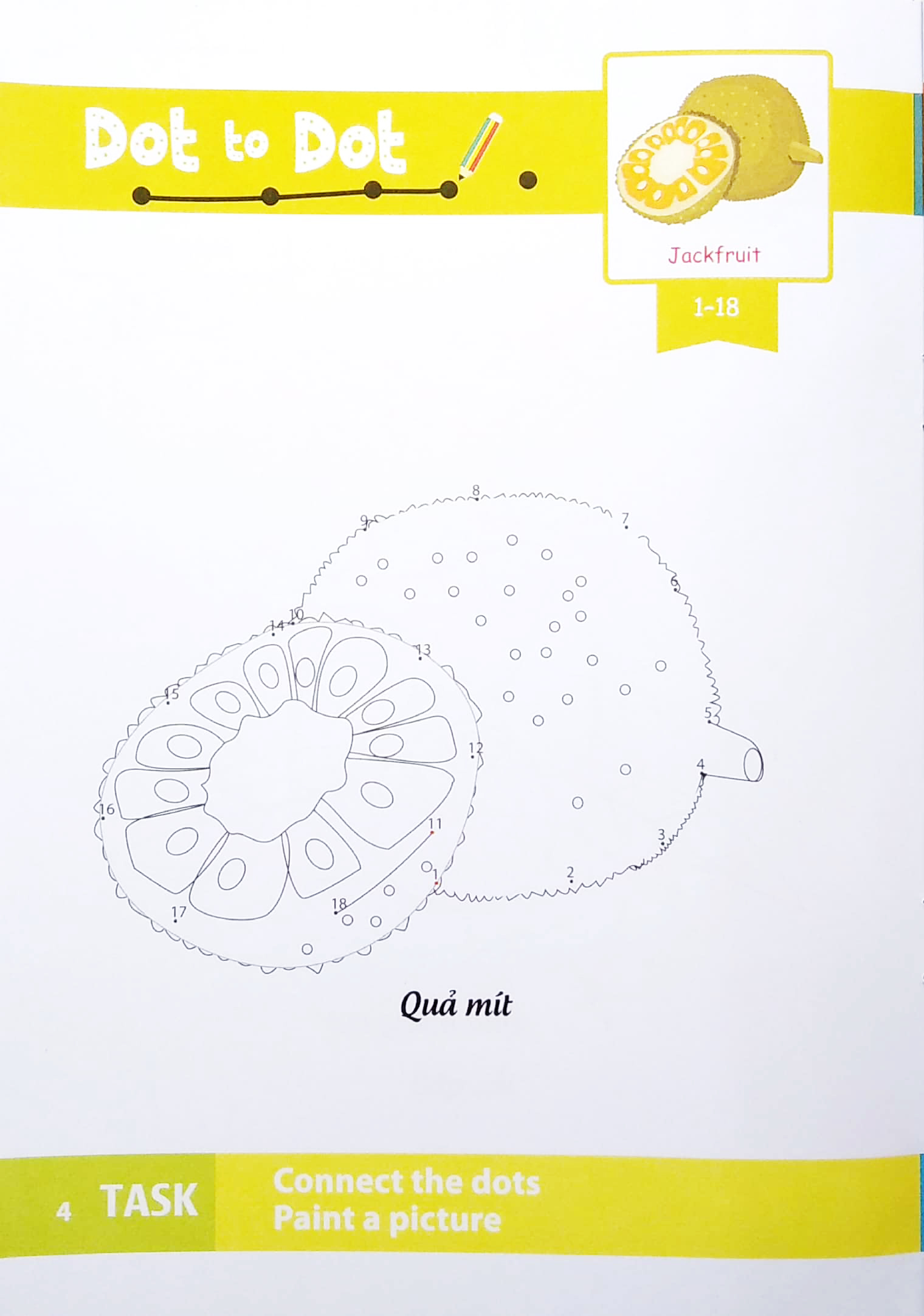 dot to dot coloring book - nối số & tô màu - rau, củ, quả - Ảnh 6