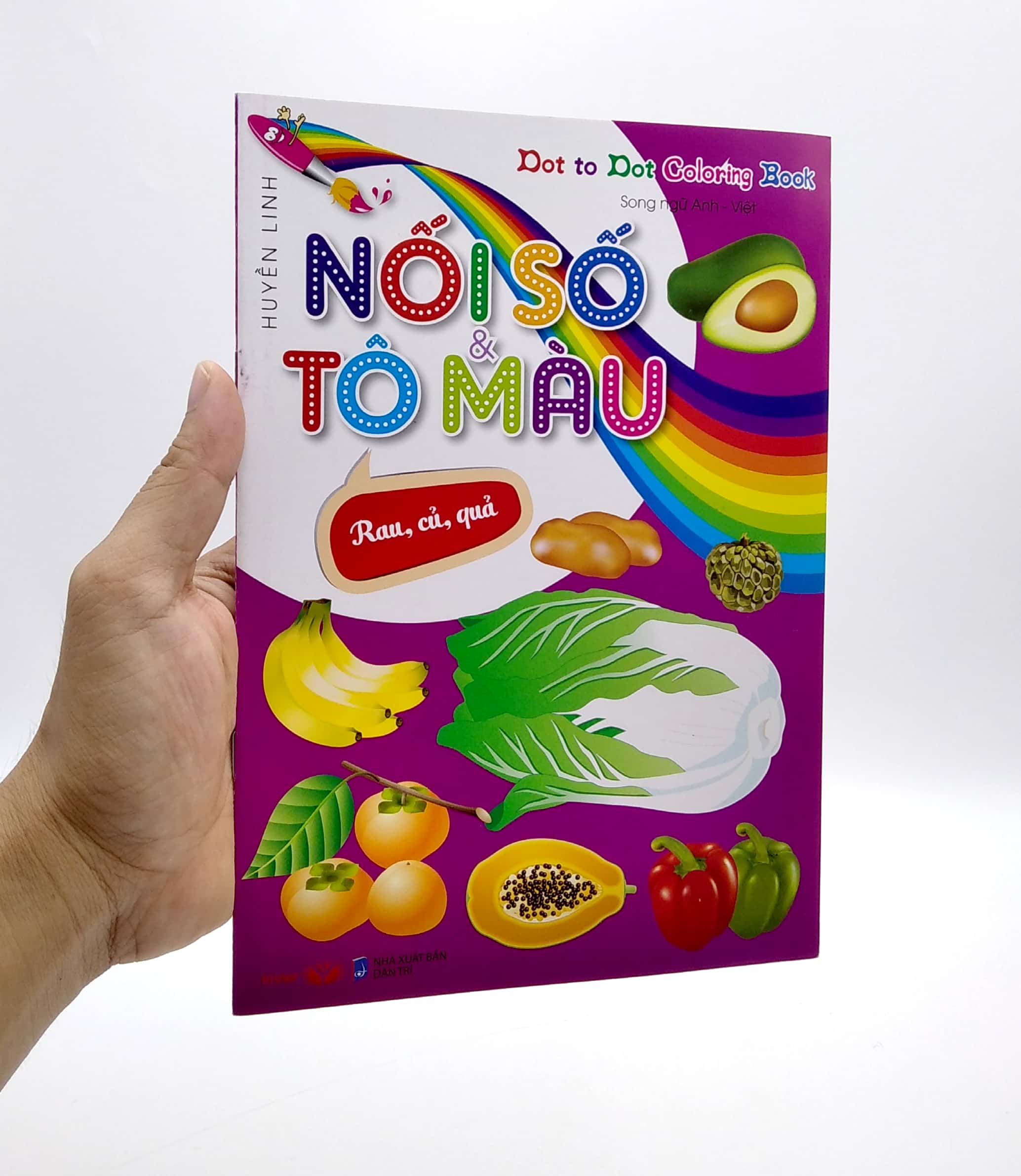 dot to dot coloring book - nối số & tô màu - rau, củ, quả - Ảnh 8