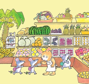 ehon - chuột con lon ton - đi chợ (0-6 tuổi) - Ảnh 2