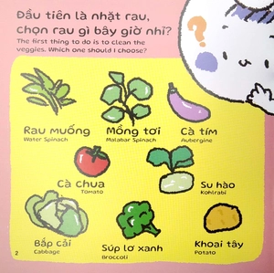 ehon kĩ năng sống - miu miu tự lập: học làm bếp (từ 1 - 6 tuổi) (song ngữ anh - việt) - Ảnh 5