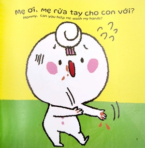 ehon kĩ năng sống - miu miu tự lập: rửa tay (từ 1 - 6 tuổi) (song ngữ anh - việt) - Ảnh 4