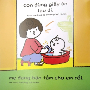 ehon kĩ năng sống - miu miu tự lập: rửa tay (từ 1 - 6 tuổi) (song ngữ anh - việt) - Ảnh 5