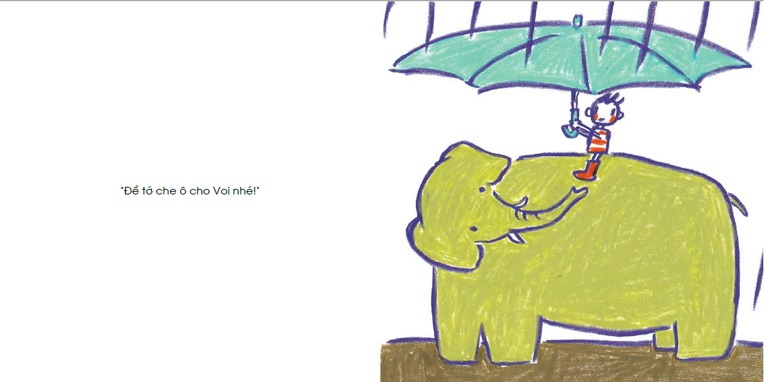 ehon - mọt sách mogu - che ô cho bạn nhé (từ 0 - 6 tuổi) - Ảnh 4