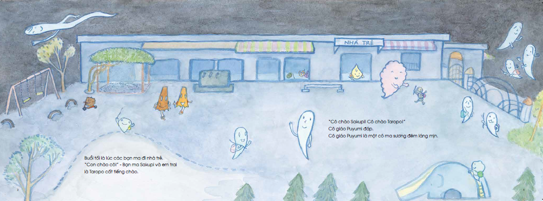 ehon - mọt sách mogu - chuyện của sakupi và taropo: chuyến dã ngoại của các bạn ma (từ 3 - 6 tuổi) - Ảnh 3