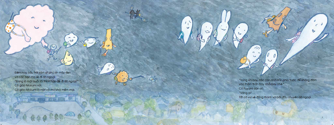 ehon - mọt sách mogu - chuyện của sakupi và taropo: chuyến dã ngoại của các bạn ma (từ 3 - 6 tuổi) - Ảnh 4