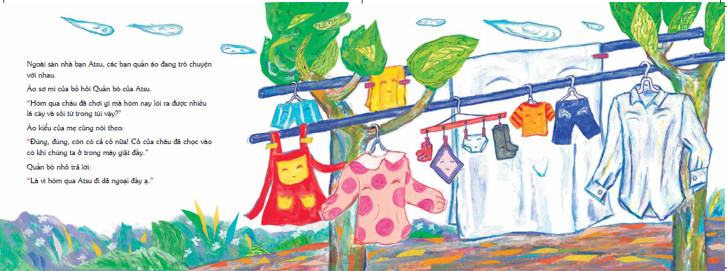 ehon - mọt sách mogu - chuyến dã ngoại của quần áo (từ 3 - 6 tuổi) - Ảnh 4