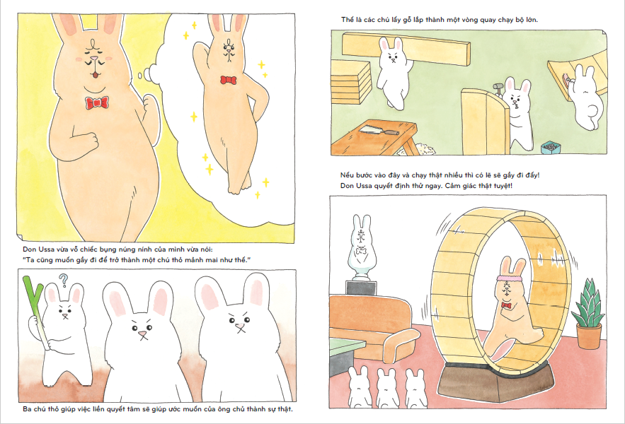 ehon nhật bản - chiến lược giảm cân của thỏ don ussa (dành cho trẻ từ 3 tuổi trở lên) - Ảnh 5