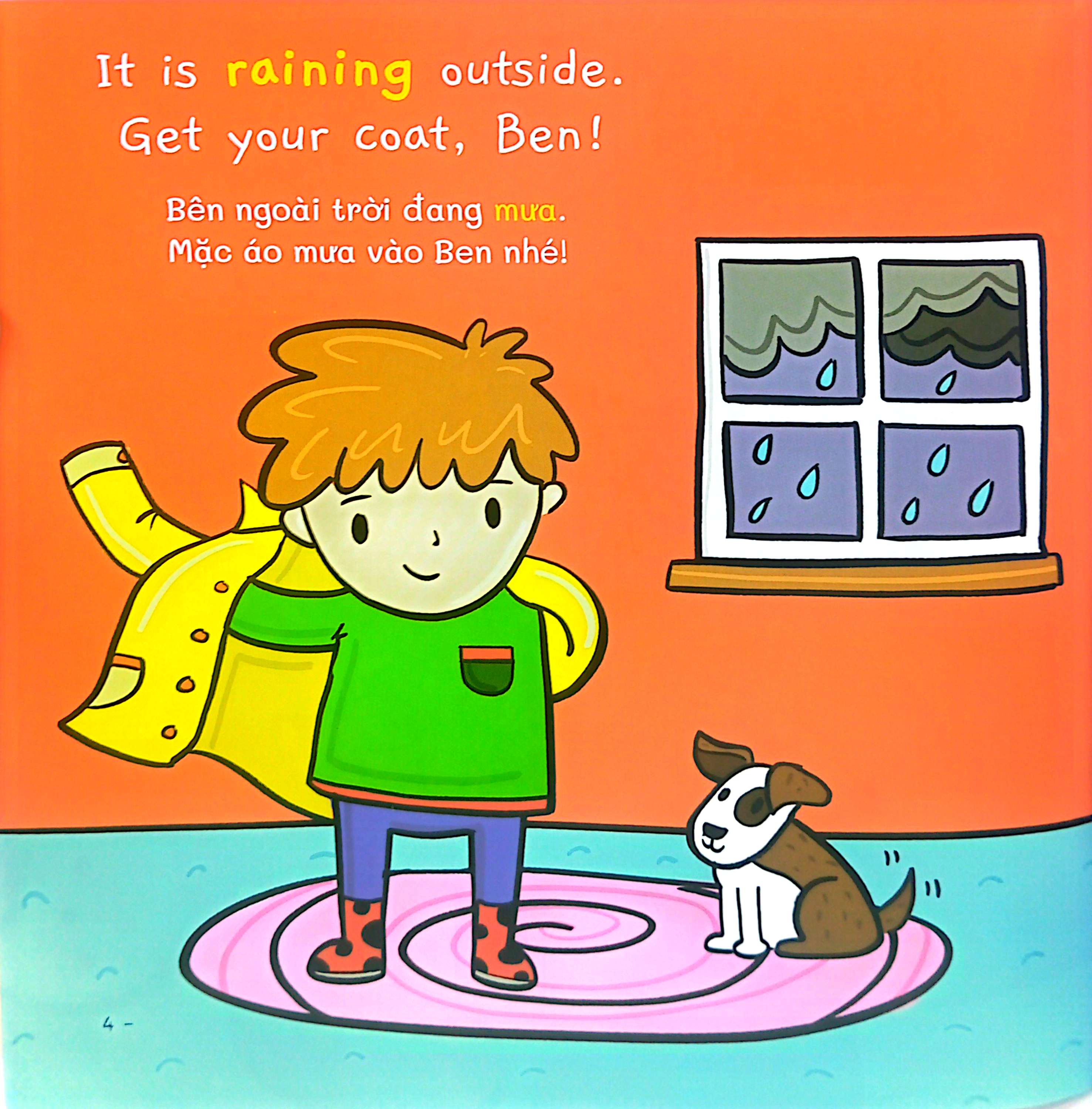 ehon song ngữ việt-anh - my world - thế giới quanh em - weather - thời tiết - Ảnh 4