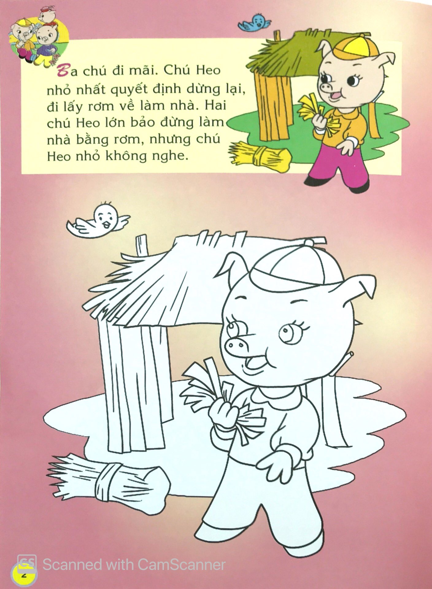 em đọc ngụ ngôn và tô màu: 3 chú heo xây nhà - Ảnh 4