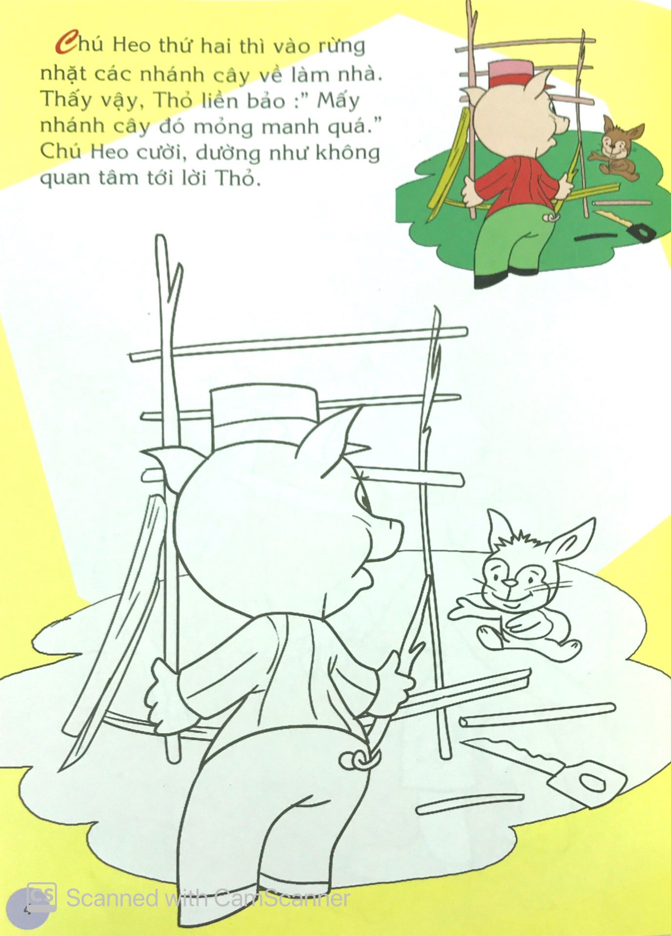 em đọc ngụ ngôn và tô màu: 3 chú heo xây nhà - Ảnh 6