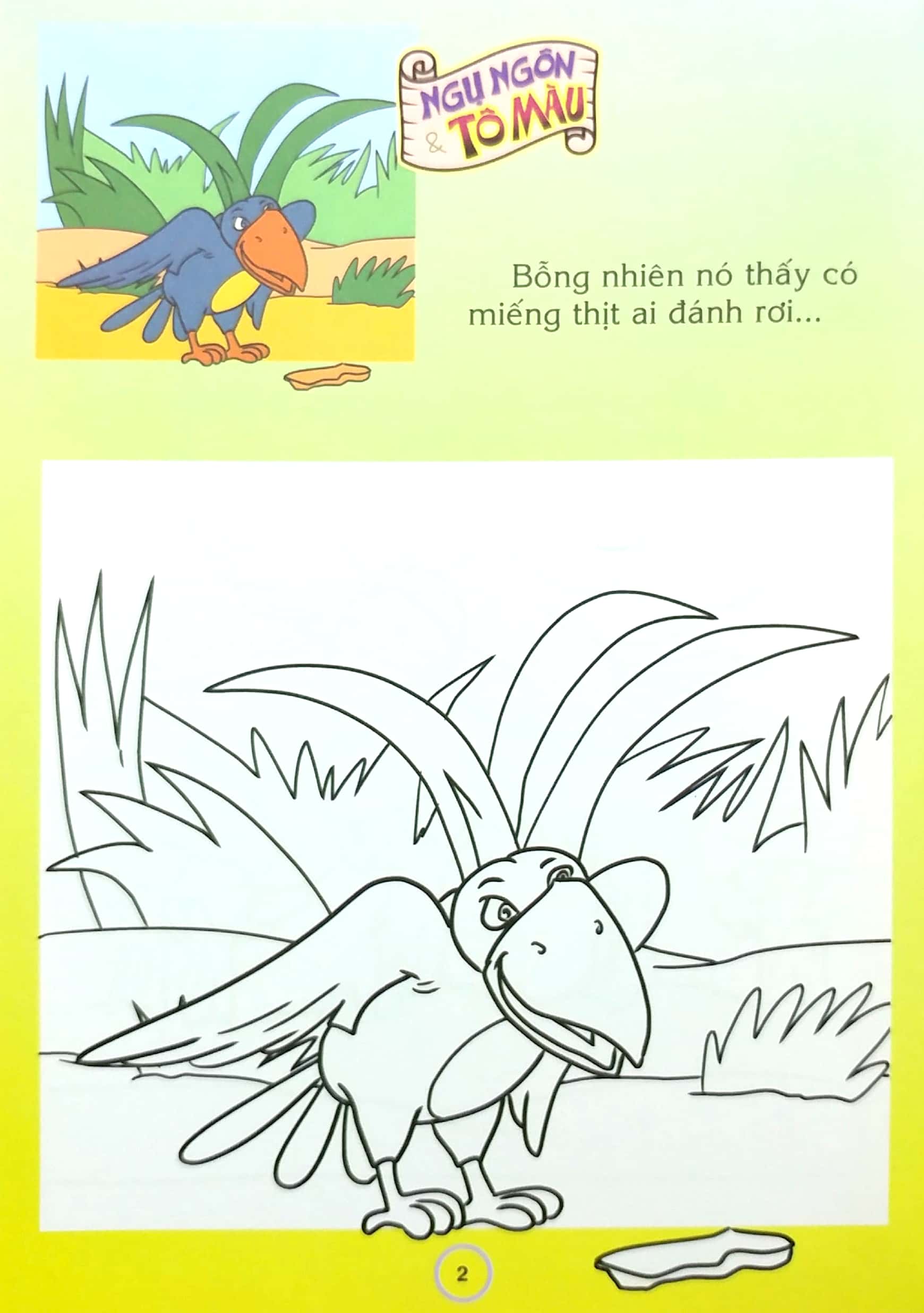 em đọc ngụ ngôn và tô màu: cáo và quạ - Ảnh 4