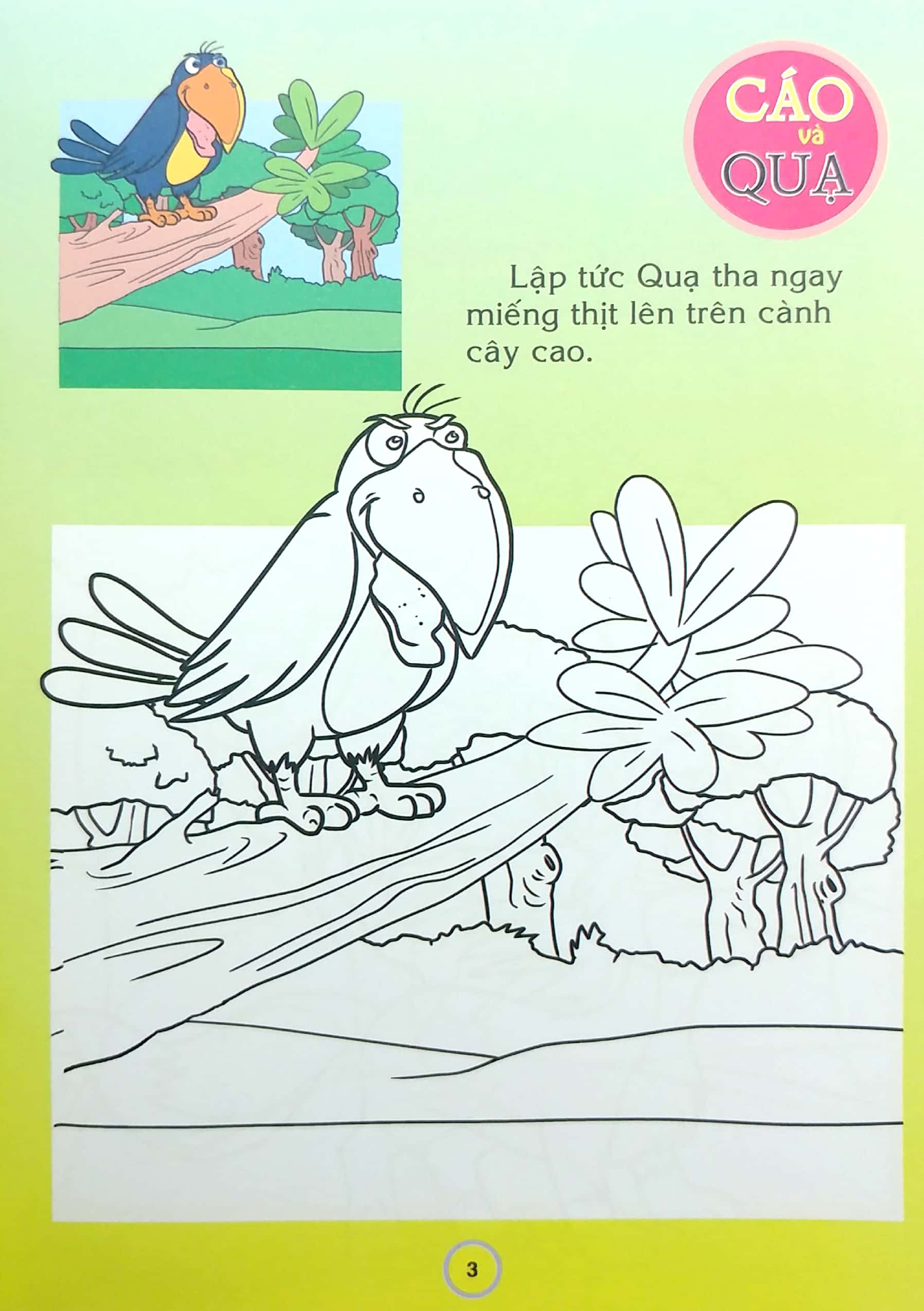 em đọc ngụ ngôn và tô màu: cáo và quạ - Ảnh 5