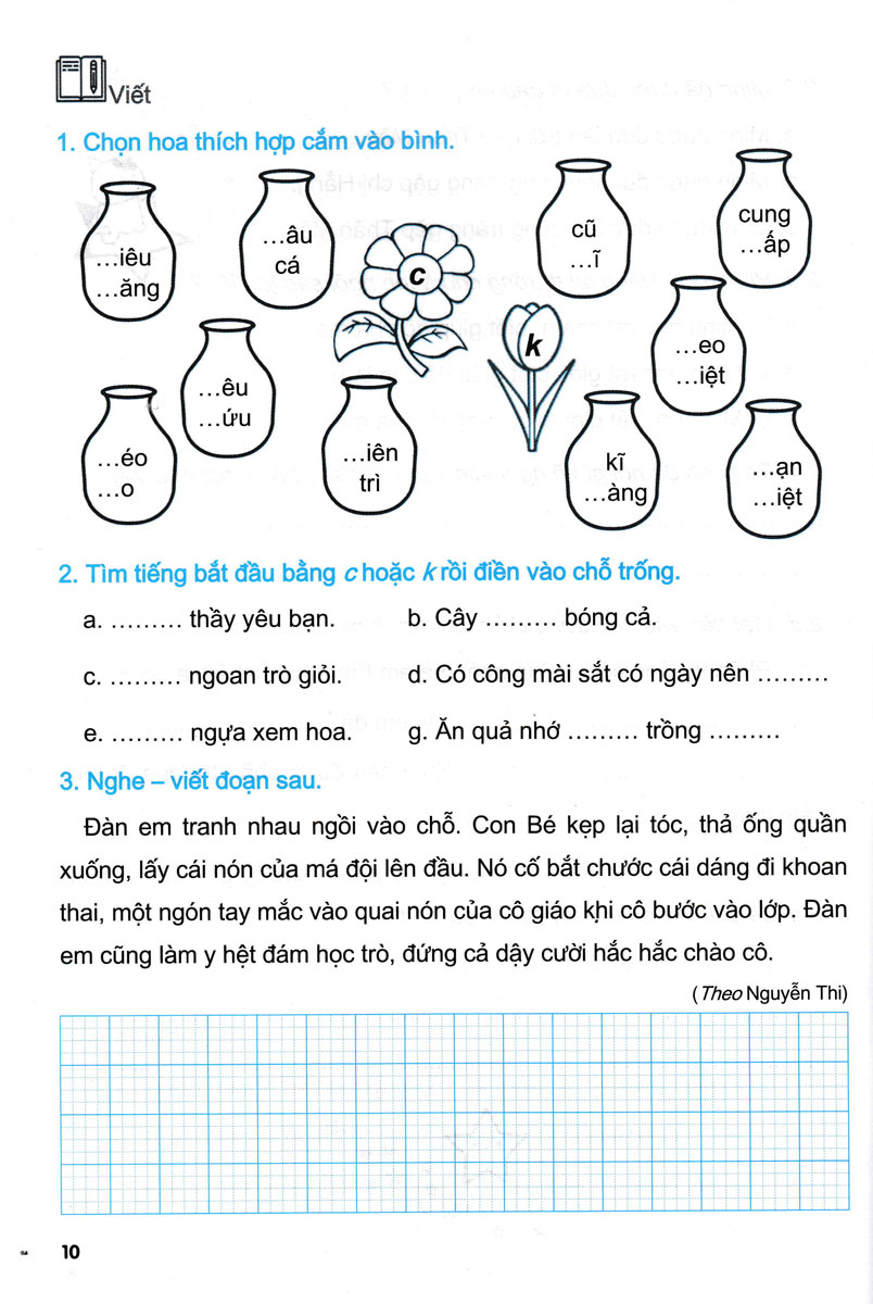 em học tiếng việt 3 - tập 1 (biên soạn theo chương trình giáo dục phổ thông mới - định hướng phát triển năng lực - dùng chung cho các bộ sgk hiện hành) - Ảnh 10