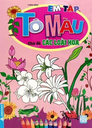 em tập tô màu - chủ đề các loài hoa (tái bản 2024) - Ảnh 2