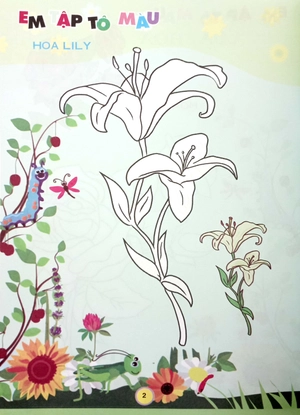 em tập tô màu - chủ đề các loài hoa (tái bản 2024) - Ảnh 4