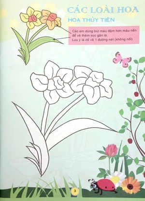 em tập tô màu - chủ đề các loài hoa (tái bản 2024) - Ảnh 5