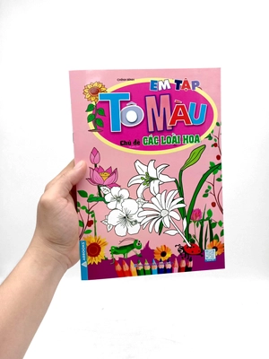 em tập tô màu - chủ đề các loài hoa (tái bản 2024) - Ảnh 7