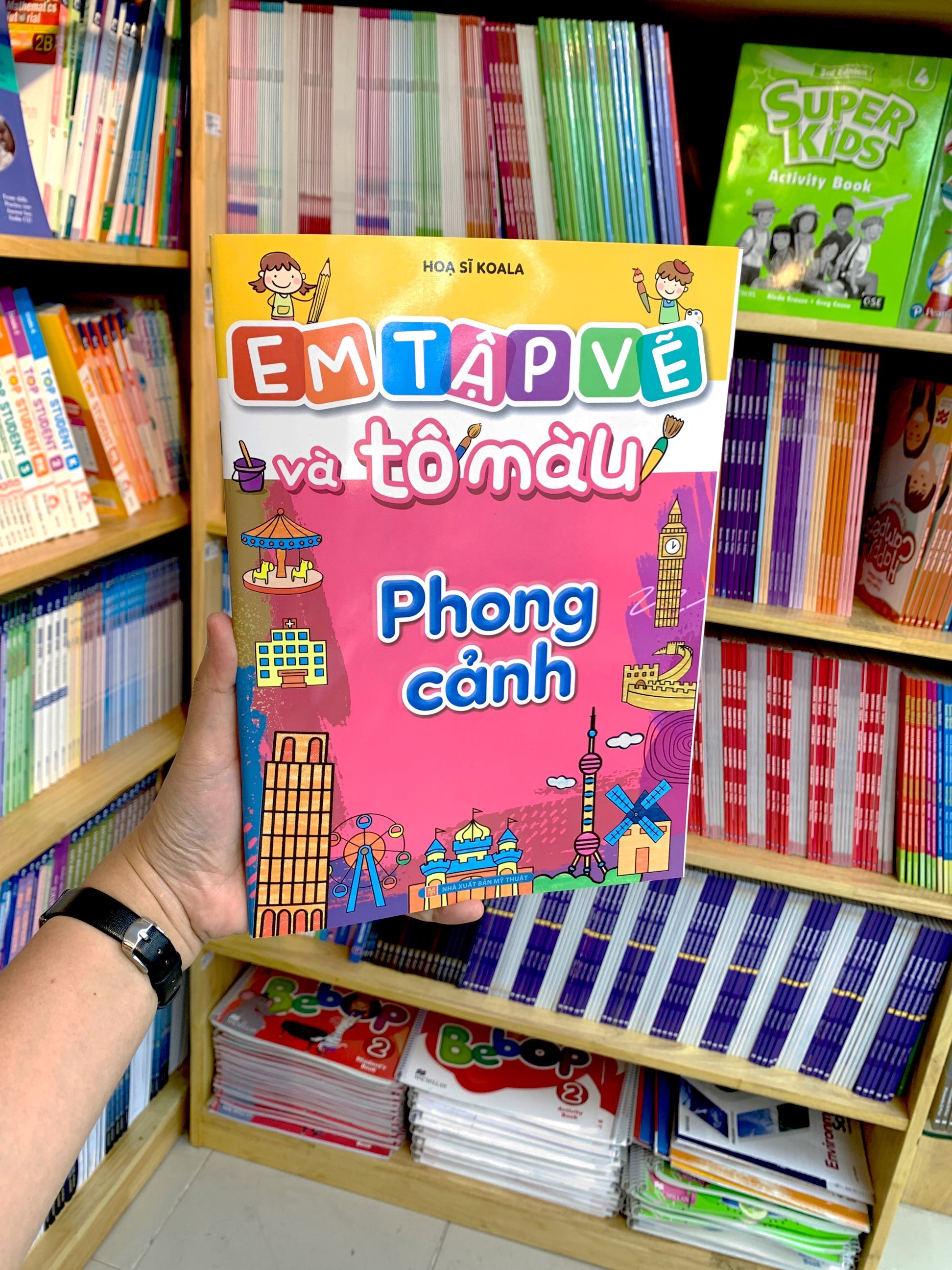 em tập vẽ và tô màu - phong cảnh - Ảnh 8