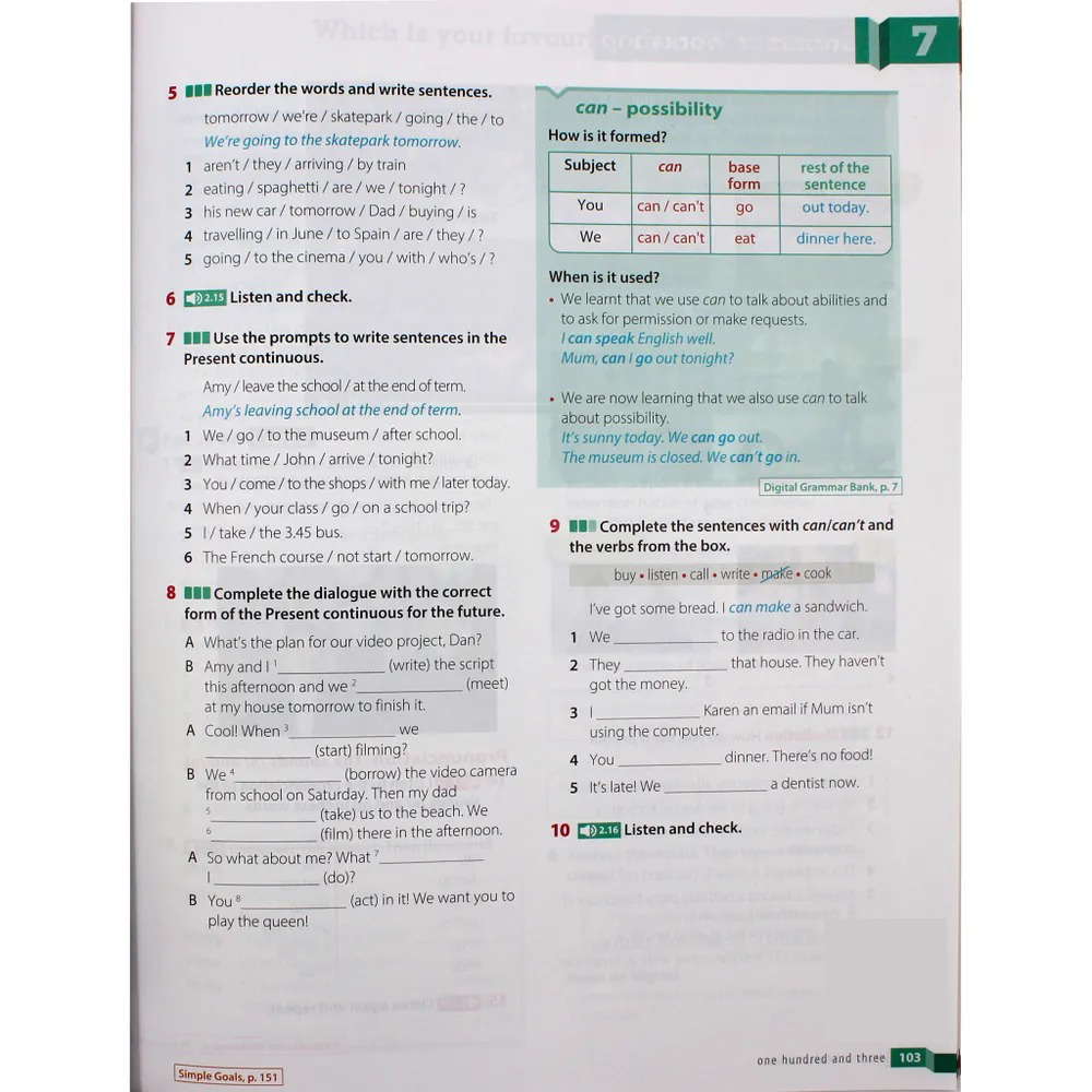 English Goals 2 - Level A1 - Student’s Book - Ảnh 7