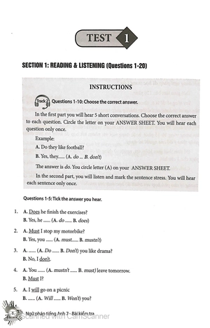 english grammar - ngữ pháp tiếng anh 7 (bài kiểm tra) - Ảnh 4