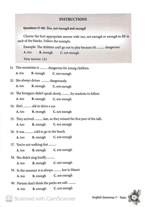 english grammar - ngữ pháp tiếng anh 7 (bài kiểm tra) - Ảnh 9