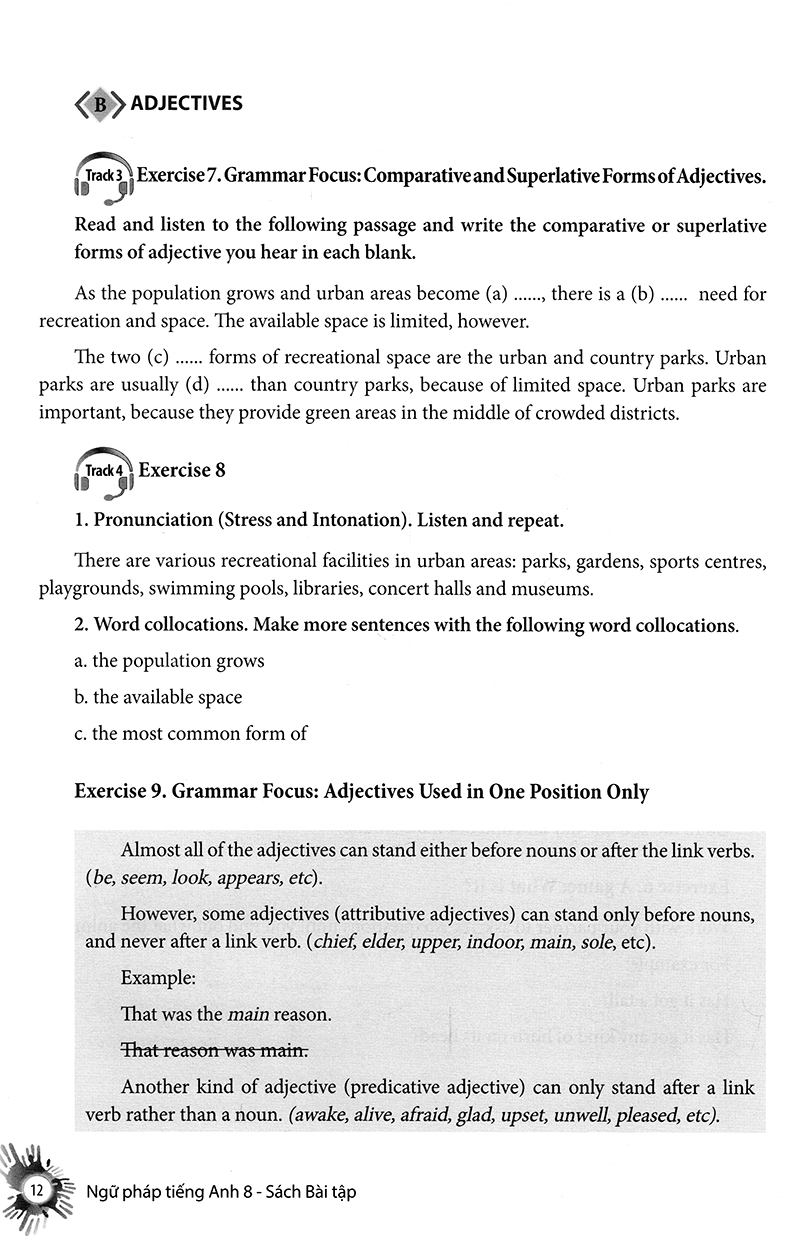 english grammar - ngữ pháp tiếng anh 8 (sách bài tập) - Ảnh 12