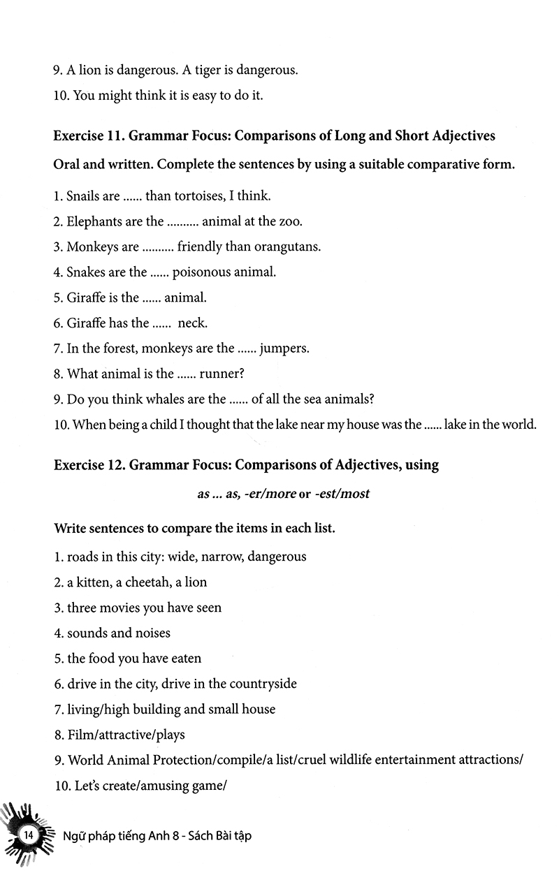 english grammar - ngữ pháp tiếng anh 8 (sách bài tập) - Ảnh 14