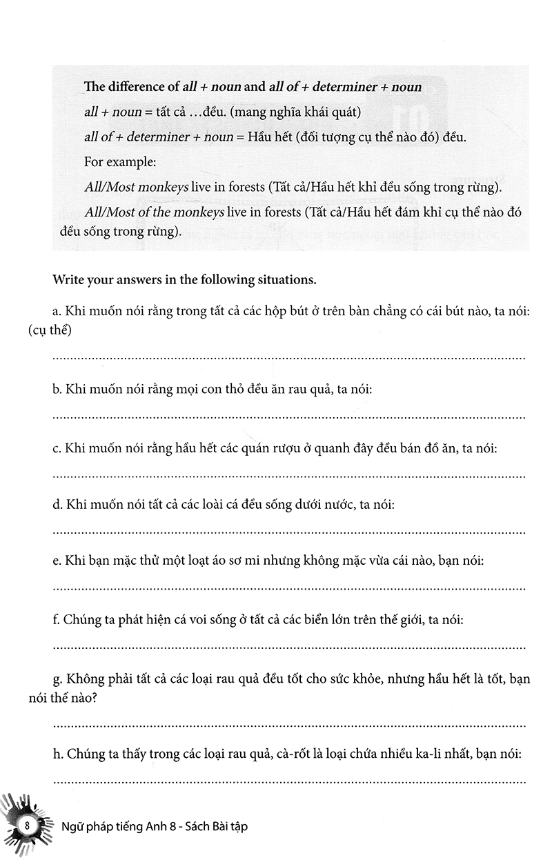 english grammar - ngữ pháp tiếng anh 8 (sách bài tập) - Ảnh 8