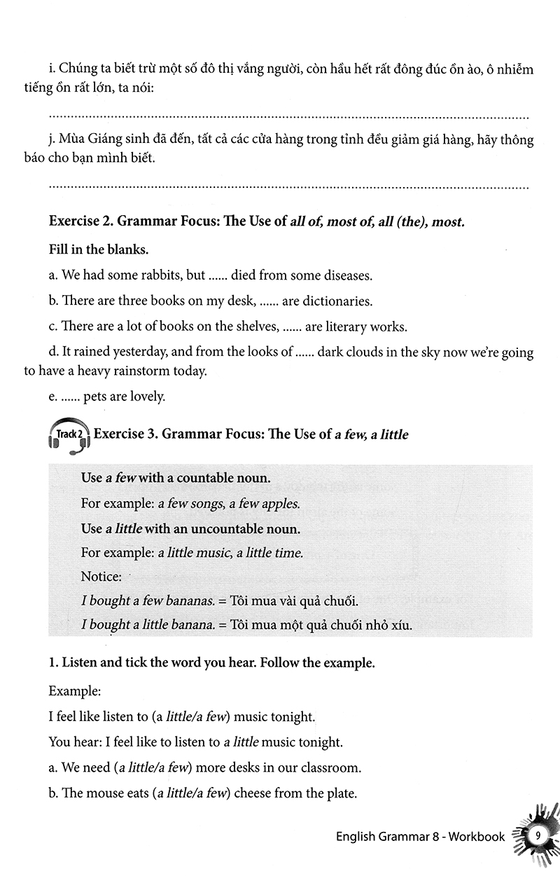 english grammar - ngữ pháp tiếng anh 8 (sách bài tập) - Ảnh 9