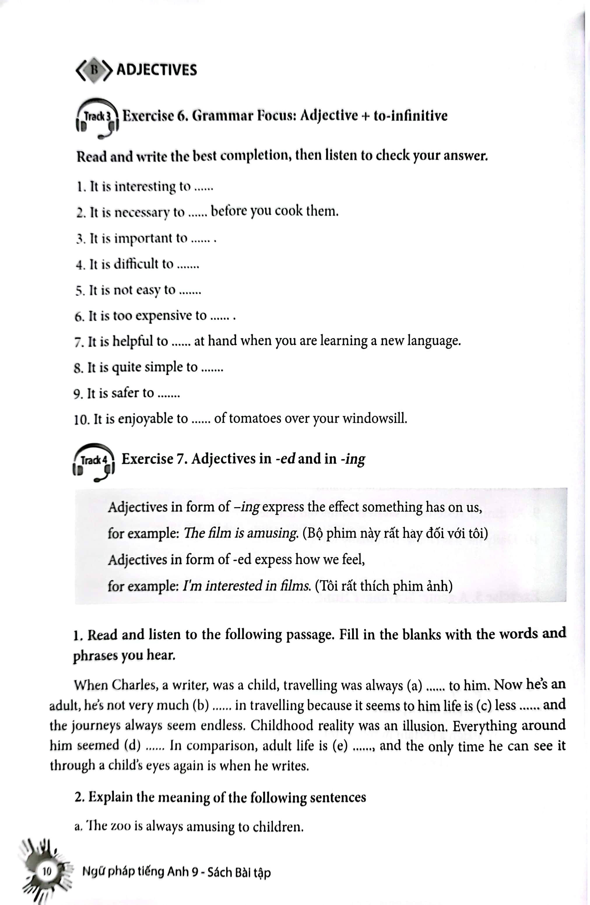 english grammar - ngữ pháp tiếng anh 9 (sách bài tập) - Ảnh 7