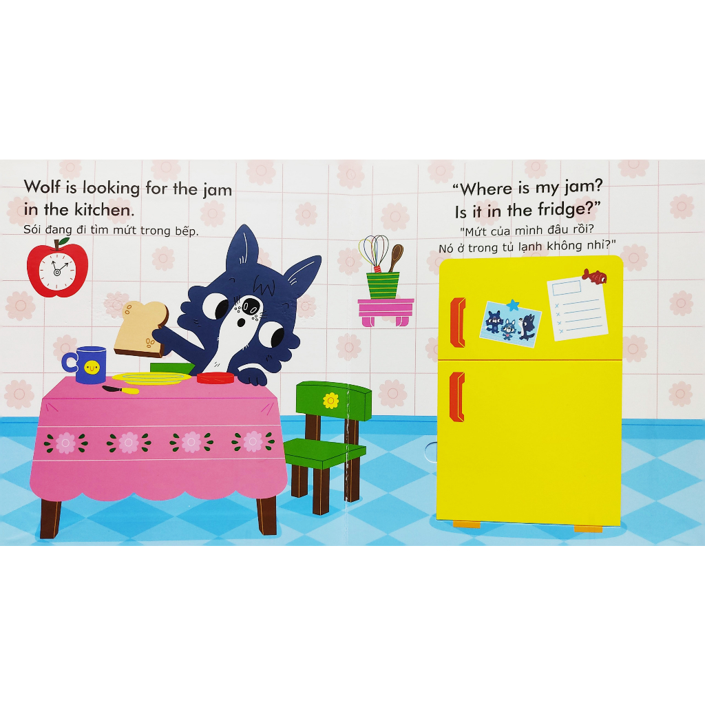 english zoo - song ngữ anh-việt phát triển ngôn ngữ - mứt của sói mất rồi - wolfℹs jam is missing - Ảnh 3