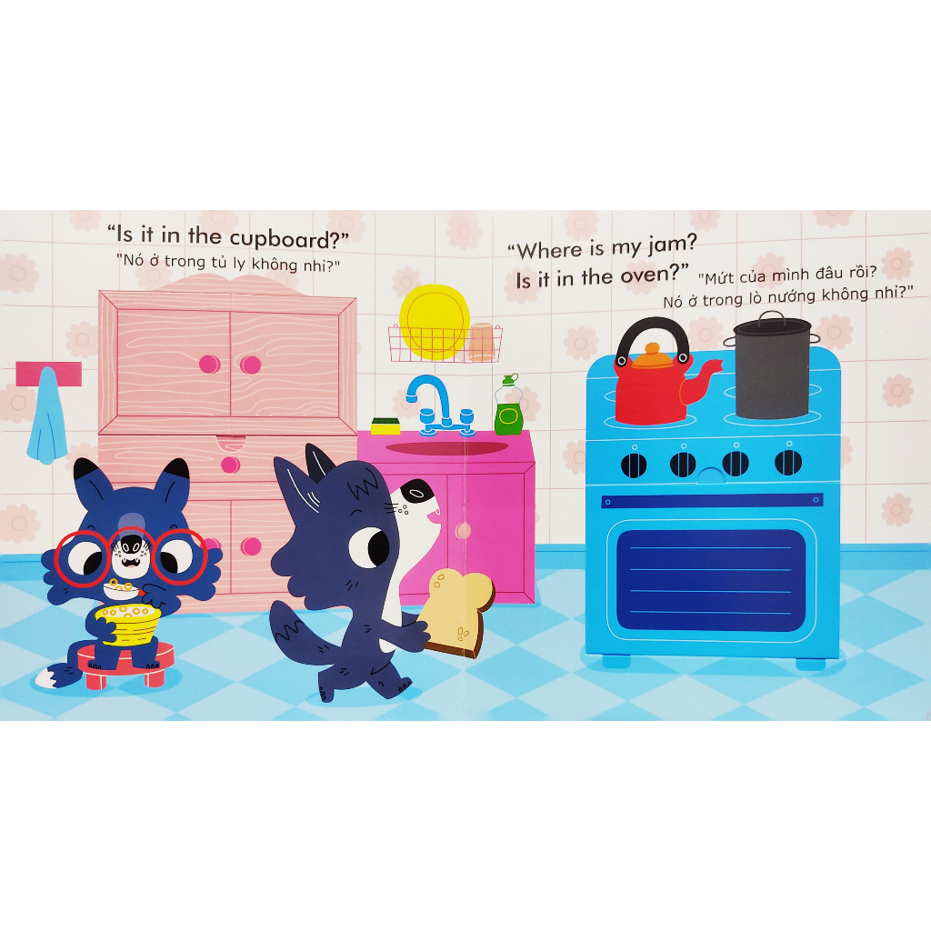 english zoo - song ngữ anh-việt phát triển ngôn ngữ - mứt của sói mất rồi - wolfℹs jam is missing - Ảnh 4