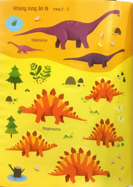 first sticker book - sách dán hình đầu đời cho bé - khủng long - Ảnh 3