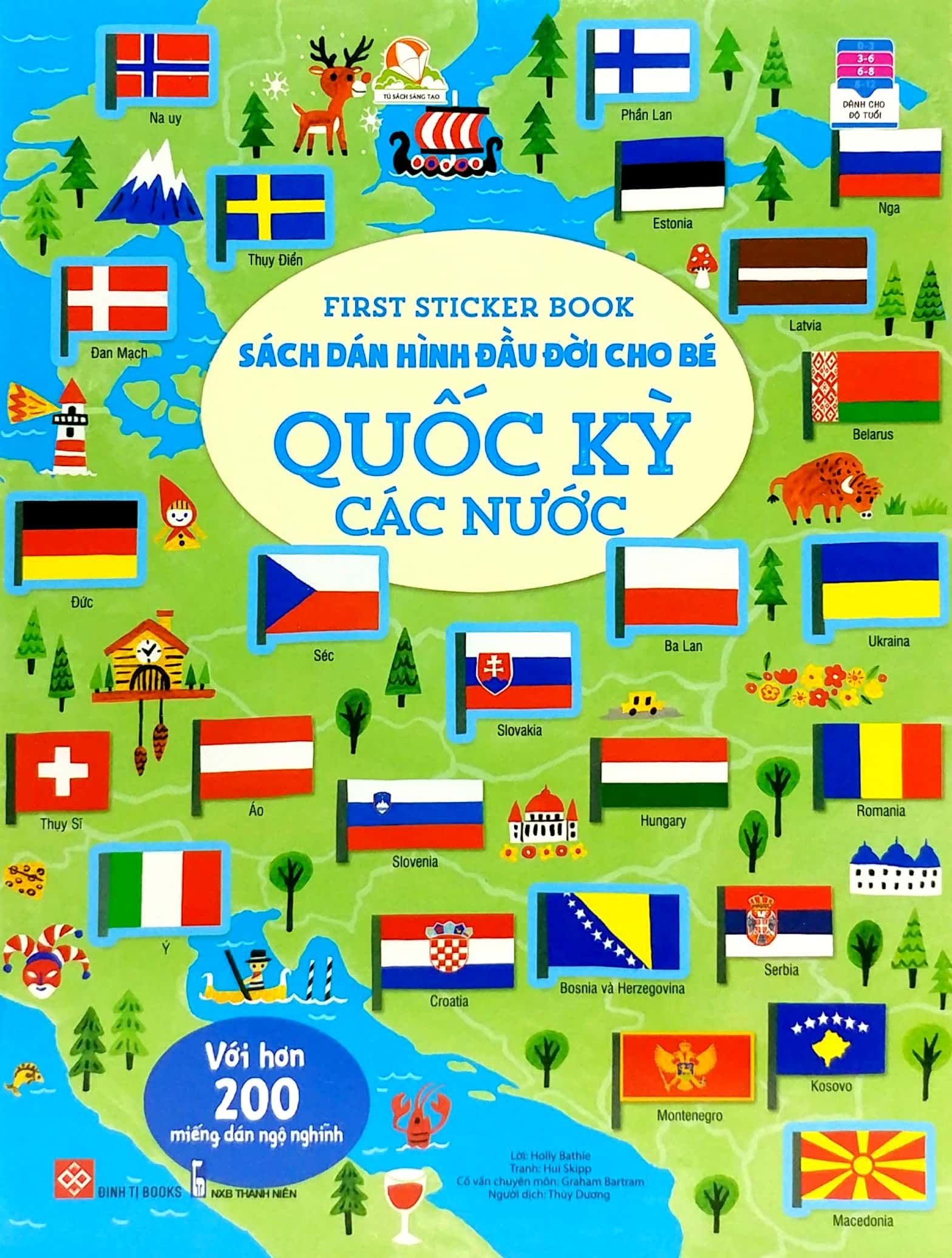 first sticker book - sách dán hình đầu đời cho bé - quốc kỳ các nước - Ảnh 2